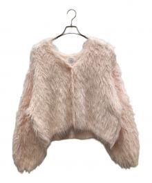 NOTRE emor（ノートルエモア）の古着「emu cardigan/エミューカーディガン」｜ピンク