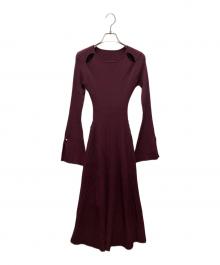 eimy istoire（エイミーイストワール）の古着「リブニットフレアワンピース」｜パープル