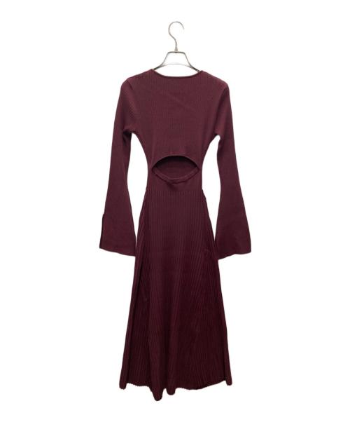 eimy istoire（エイミーイストワール）eimy istoire (エイミーイストワール) リブニットフレアワンピース パープル サイズ:36の古着・服飾アイテム