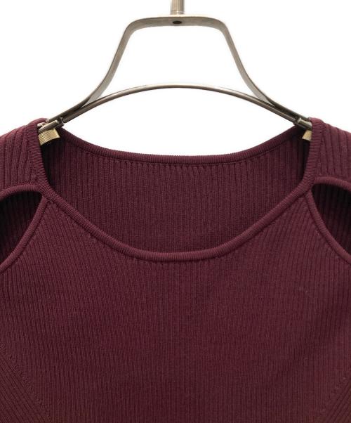 eimy istoire（エイミーイストワール）eimy istoire (エイミーイストワール) リブニットフレアワンピース パープル サイズ:36の古着・服飾アイテム