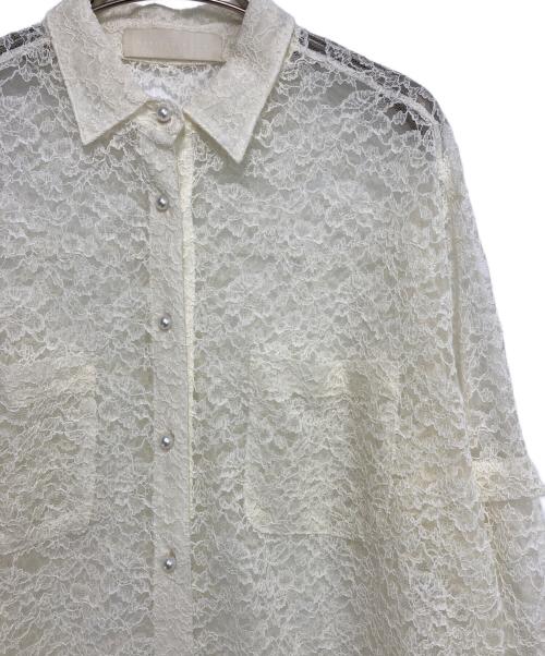 MARILYN MOON（マリリンムーン）MARILYN MOON (マリリンムーン) オーガンジーレース2wayシャツ アイボリー サイズ:-の古着・服飾アイテム