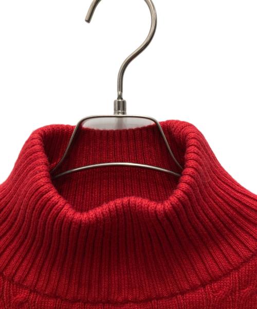 Sono（ソーノ）Sono (ソーノ) レイヤードフレアケーブルニットプルオーバー レッド サイズ:Fの古着・服飾アイテム