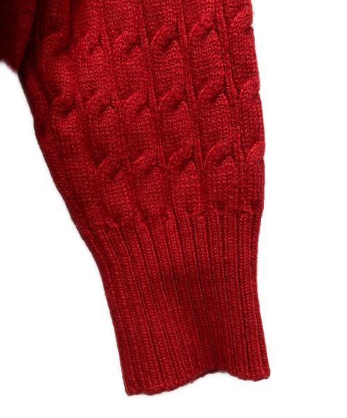 Sono（ソーノ）Sono (ソーノ) レイヤードフレアケーブルニットプルオーバー レッド サイズ:Fの古着・服飾アイテム