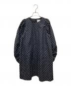 Adonisisアドニシス）の古着「フリンジドットスリーブコンシャスミニドレス」｜ブラック