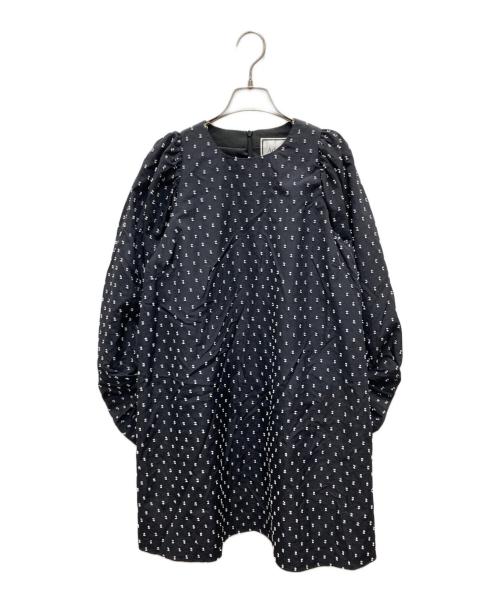 Adonisis（アドニシス）Adonisis (アドニシス) フリンジドットスリーブコンシャスミニドレス ブラック サイズ:Fの古着・服飾アイテム