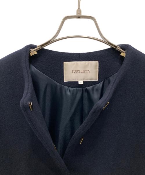 JUSGLITTY（ジャスグリッティー）JUSGLITTY (ジャスグリッティー) ポケットファーミディコート ネイビー サイズ:1の古着・服飾アイテム