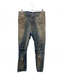 BALMAIN（バルマン）の古着「オイルドバイカージーンズ」｜インディゴ