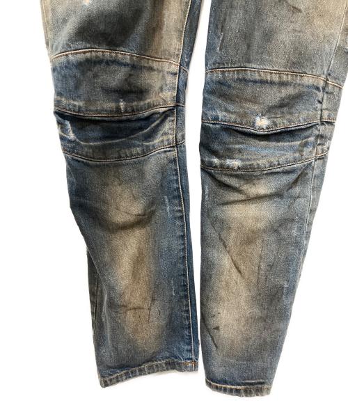 BALMAIN（バルマン）BALMAIN (バルマン) オイルドバイカージーンズ インディゴ サイズ:SIZE71㎝　（W28)の古着・服飾アイテム