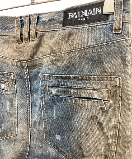 BALMAIN（バルマン）BALMAIN (バルマン) オイルドバイカージーンズ インディゴ サイズ:SIZE71㎝　（W28)の古着・服飾アイテム