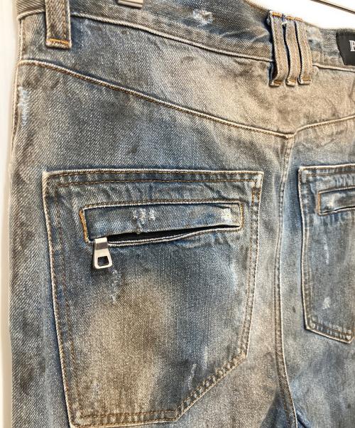 BALMAIN（バルマン）BALMAIN (バルマン) オイルドバイカージーンズ インディゴ サイズ:SIZE71㎝　（W28)の古着・服飾アイテム