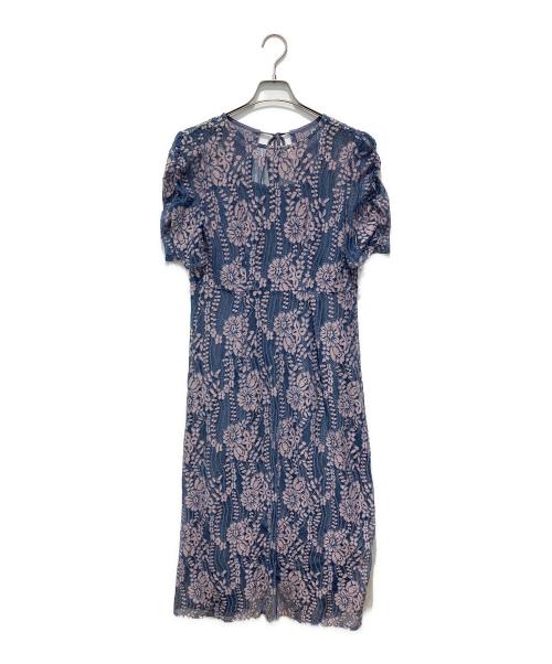 Kaene（カエン）Kaene (カエン) 配色レースエプロンワンピース パープル サイズ:38の古着・服飾アイテム