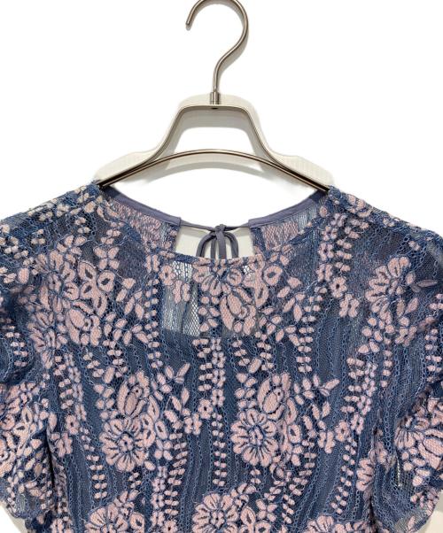 Kaene（カエン）Kaene (カエン) 配色レースエプロンワンピース パープル サイズ:38の古着・服飾アイテム