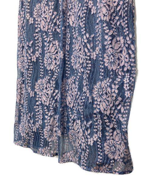 Kaene（カエン）Kaene (カエン) 配色レースエプロンワンピース パープル サイズ:38の古着・服飾アイテム