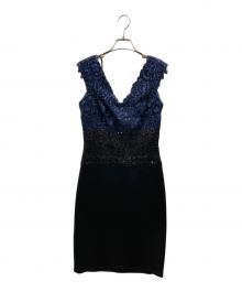 TADASHI SHOJI（タダシ ショージ）の古着「スパンコールグラデーションワンピース」｜ネイビー×ブラック