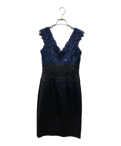 TADASHI SHOJI（タダシ ショージ）TADASHI SHOJI (タダシ ショージ) スパンコールグラデーションワンピース ネイビー×ブラックの古着・服飾アイテム
