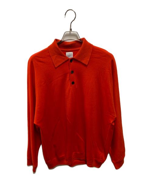 GGG（ジージージー）GGG (ジージージー) Reduced Collar Dolman Sleeve Knit Polo レッド サイズ:Ｌの古着・服飾アイテム