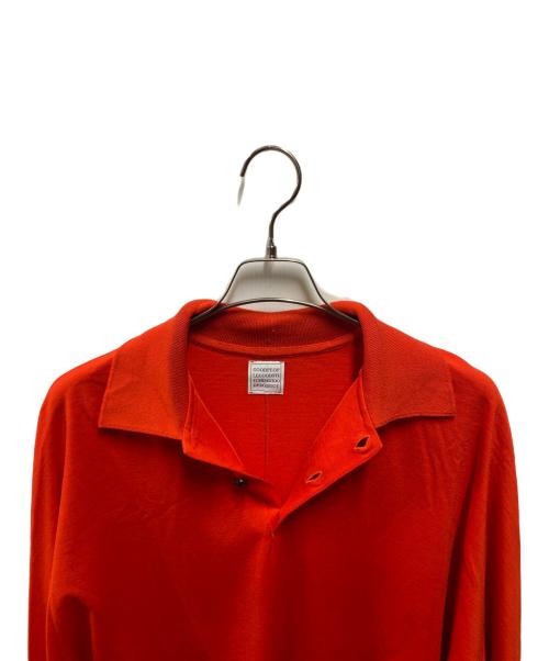 GGG（ジージージー）GGG (ジージージー) Reduced Collar Dolman Sleeve Knit Polo レッド サイズ:Ｌの古着・服飾アイテム