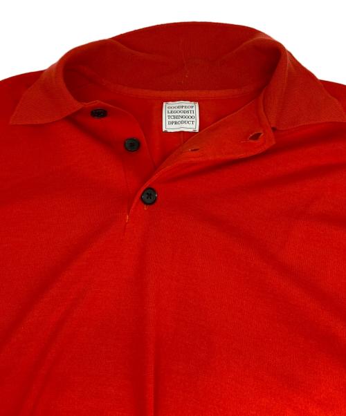 GGG（ジージージー）GGG (ジージージー) Reduced Collar Dolman Sleeve Knit Polo レッド サイズ:Ｌの古着・服飾アイテム