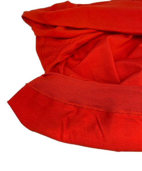 GGG（ジージージー）GGG (ジージージー) Reduced Collar Dolman Sleeve Knit Polo レッド サイズ:Ｌの古着・服飾アイテム