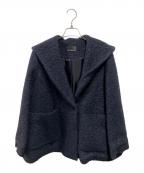 M-premierBLACKエムプルミエブラック）の古着「モヘヤ混ショートコート」｜ネイビー