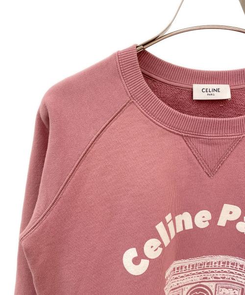 CELINE（セリーヌ）CELINE (セリーヌ) アルク・ドゥ・トリオンフ スウェットシャツ ピンク サイズ:XSの古着・服飾アイテム
