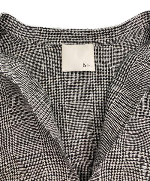 loin.（ロワン）loin. (ロワン) ベルテッドチェックリネンワンピース グレー サイズ:Fの古着・服飾アイテム