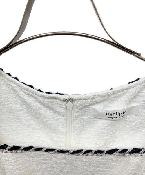 HER LIP TO（ハーリップトゥ）HER LIP TO (ハーリップトゥ) Monaco Tweed Dress ホワイト サイズ:Mの古着・服飾アイテム