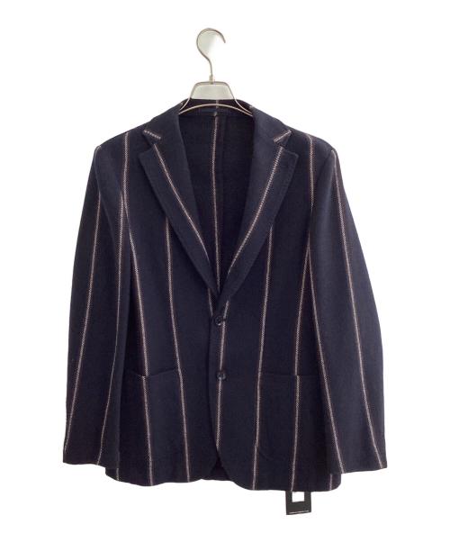 RING JACKET（リングジャケット）RING JACKET (リングジャケット) BALLOON  STRIPE 3B JACKET ネイビー サイズ:44 未使用品の古着・服飾アイテム
