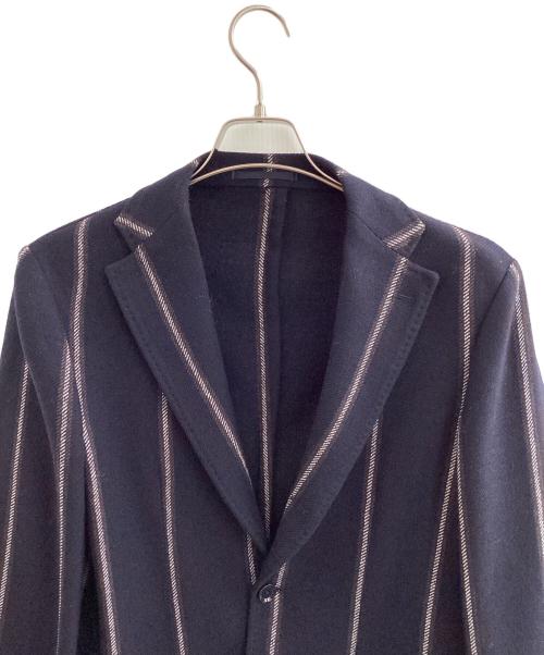 RING JACKET（リングジャケット）RING JACKET (リングジャケット) BALLOON  STRIPE 3B JACKET ネイビー サイズ:44 未使用品の古着・服飾アイテム