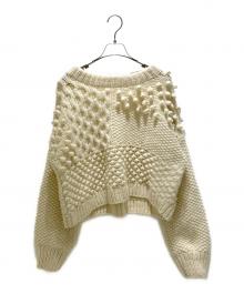 ichi（イチ）の古着「ichiAntiquités 1000393 PERU Hand Knit Patchwork Pullover」｜ホワイト