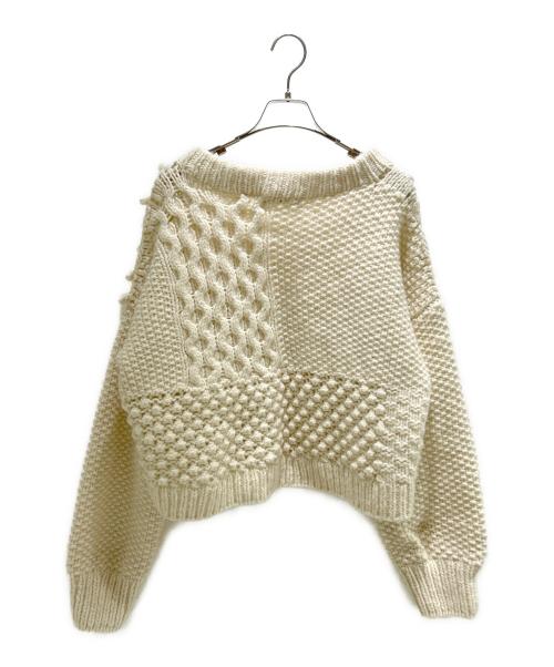 ichi（イチ）ichi (イチ) ichiAntiquités 1000393 PERU Hand Knit Patchwork Pullover ホワイト サイズ:Fの古着・服飾アイテム