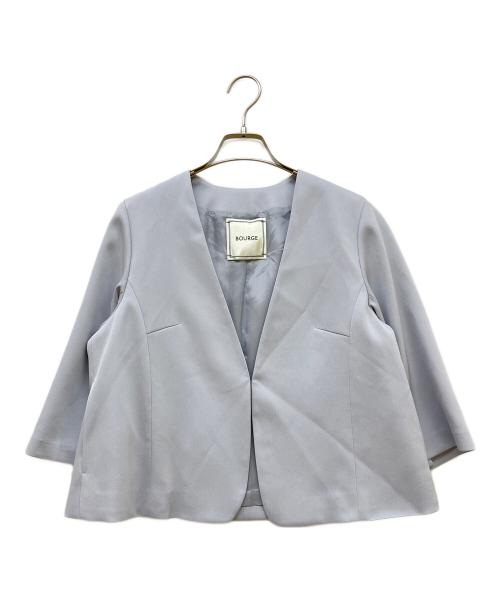 BOURGE（ブルージュ）BOURGE (ブルージュ) ノーカラーVネックジャケット&ワイドパンツ ライトグレー サイズ:11の古着・服飾アイテム