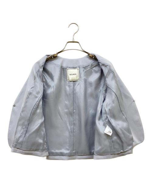 BOURGE（ブルージュ）BOURGE (ブルージュ) ノーカラーVネックジャケット&ワイドパンツ ライトグレー サイズ:11の古着・服飾アイテム