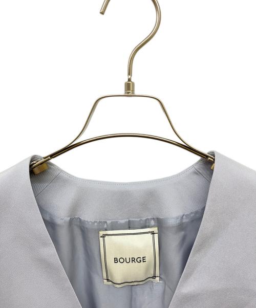 BOURGE（ブルージュ）BOURGE (ブルージュ) ノーカラーVネックジャケット&ワイドパンツ ライトグレー サイズ:11の古着・服飾アイテム