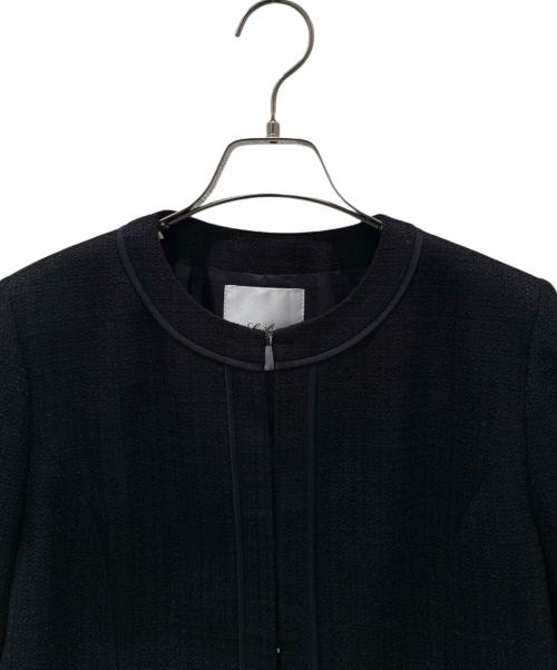 Leilian（レリアン）Leilian (レリアン) ツイードスーツスカートセットアップ ブラック サイズ:13の古着・服飾アイテム