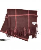 JOSHUA ELLISジョシュア エリス）の古着「チェックカシミヤ大判ストール」｜ブラウン