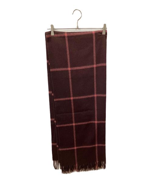 JOSHUA ELLIS（ジョシュア エリス）Joshua Ellis (ジョシュア エリス) チェックカシミヤ大判ストール ブラウンの古着・服飾アイテム