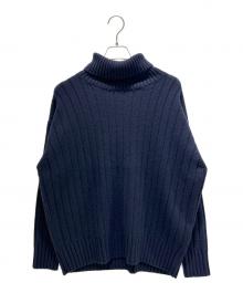 ebure（エブール）の古着「Low Gauge Cashmere Turtle Neck Pullover 3610800432」｜ネイビー