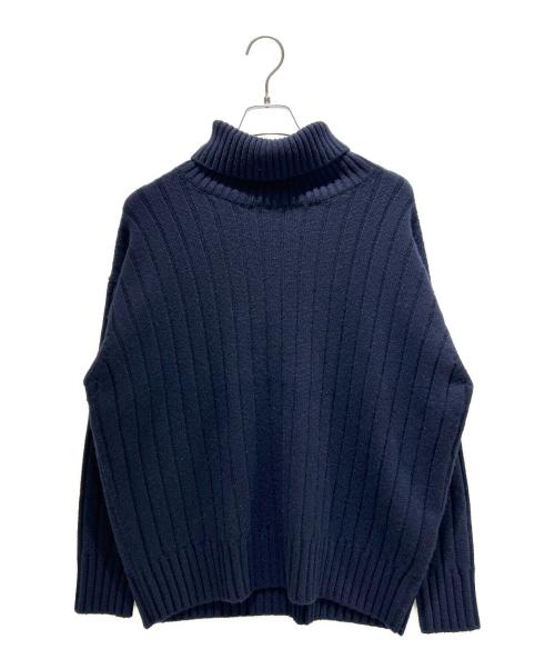 ebure（エブール）ebure (エブール) Low Gauge Cashmere Turtle Neck Pullover 3610800432 ネイビー サイズ:FREEの古着・服飾アイテム