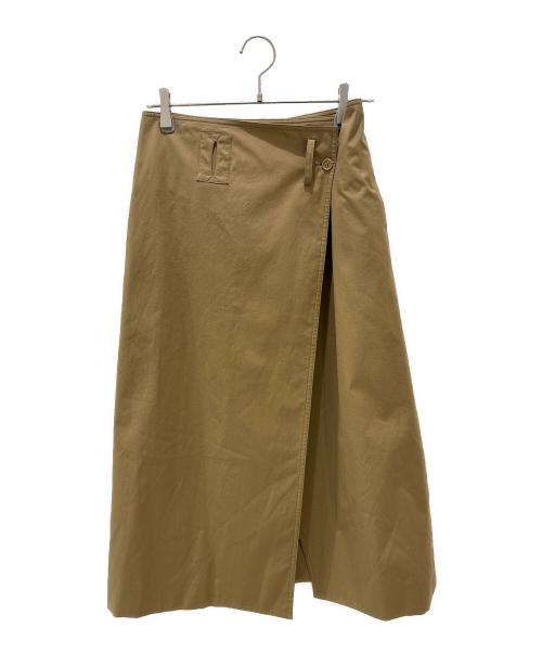 CELINE（セリーヌ）CELINE (セリーヌ) ベルト付き ロングラップスカート カーキ サイズ:36の古着・服飾アイテム