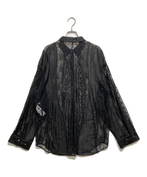 Ameri（アメリ）AMERI (アメリ) LACE WAVE PATCHWORK SHIRT ブラック サイズ:Fの古着・服飾アイテム