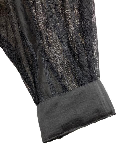 Ameri（アメリ）AMERI (アメリ) LACE WAVE PATCHWORK SHIRT ブラック サイズ:Fの古着・服飾アイテム