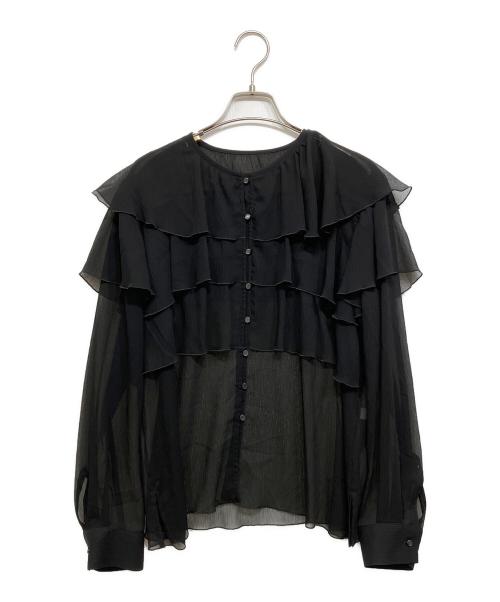 IENA（イエナ）IENA (イエナ) 楊柳フリルブラウス ブラック サイズ:Freeの古着・服飾アイテム