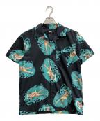stussyステューシー）の古着「総柄半袖シャツ」｜ブラック