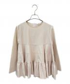 YORIヨリ）の古着「ティアードストレッチブラウス」｜ベージュ