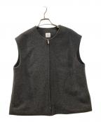 YONFAヨンファ）の古着「ウールジップベスト」｜グレー