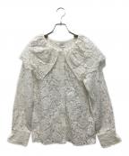 MANOFマノフ）の古着「LACE COLLAR SHIRT/レース カラー シャツ」｜ホワイト