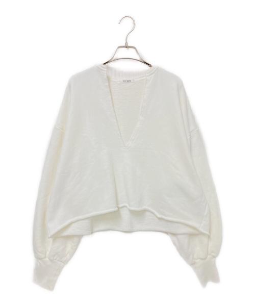 Whim Gazette（ウィムガゼット）Whim Gazette (ウィムガゼット) スウェットVネックプルオーバー ホワイト サイズ:Fの古着・服飾アイテム