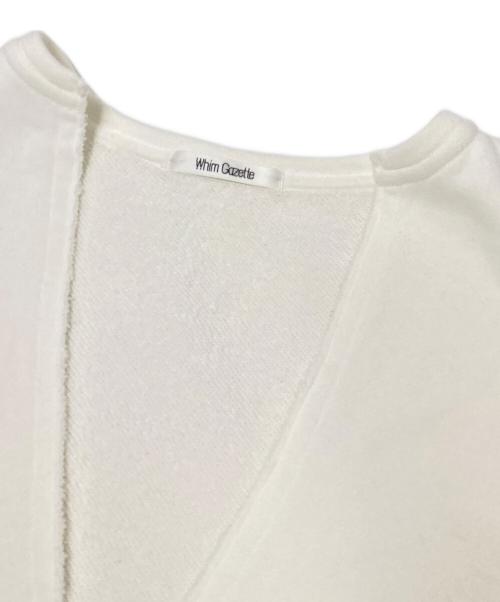 Whim Gazette（ウィムガゼット）Whim Gazette (ウィムガゼット) スウェットVネックプルオーバー ホワイト サイズ:Fの古着・服飾アイテム