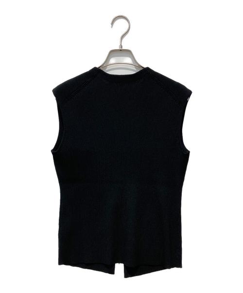 Conte（コンテ）Conte (コンテ) フロントボタン リブ ベスト ブラック サイズ:Freeの古着・服飾アイテム